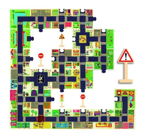 A város 24 db-os óriás puzzle - The city - Djeco
